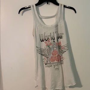 cute white world tour tank